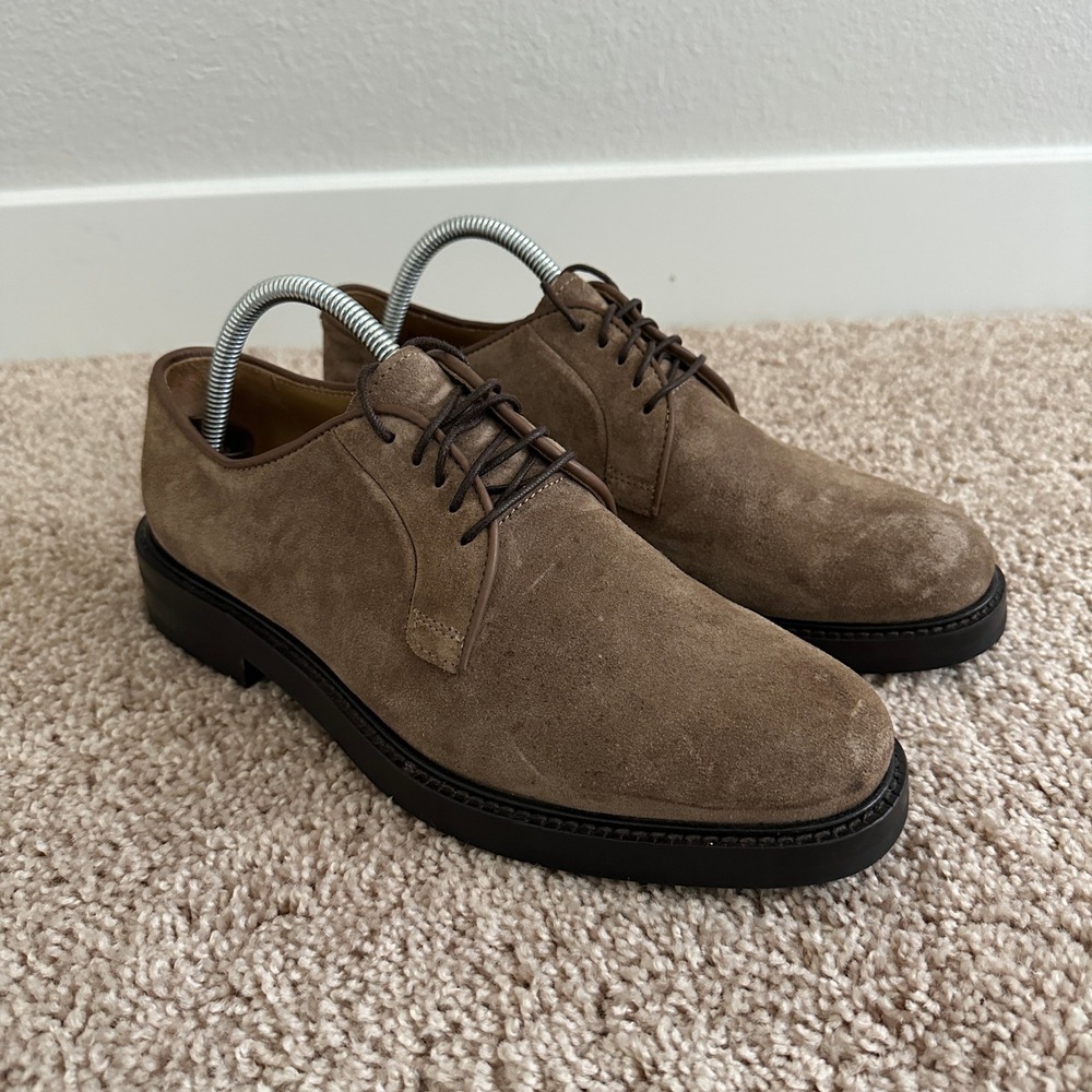 Suitsupply Derby Shoes Mens 7.5 Brown Suede Leather Made in Italy FW1030